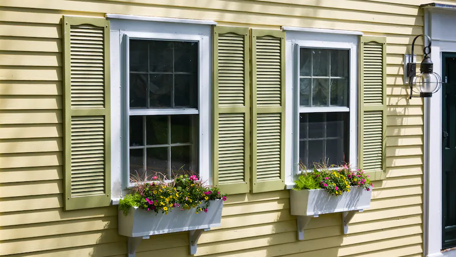 exterior window trim molding ideas in layered trim